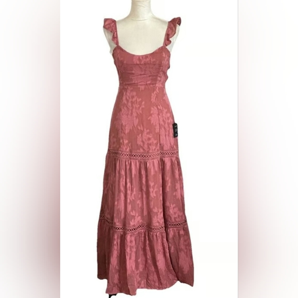 Lulu's Dusty Rose Maxi Dress